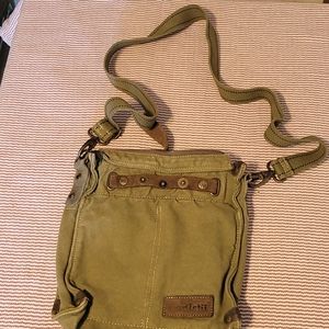 Bedstu leather and canvas crossbody bag
